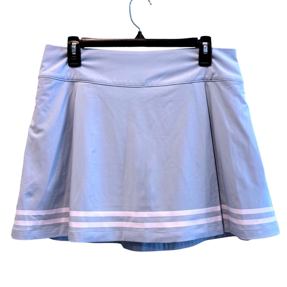 Calia Truelight Side‎ Zip Golf Skort Light Blue Striped Womens Size 12 NWT